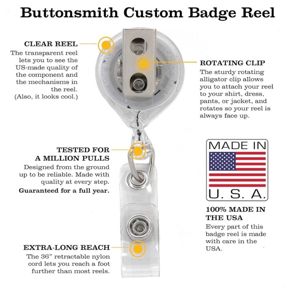 Buttonsmith Van Gogh Tinker Reel Retractable Badge Reel 🎨 - Picture 2 of 7